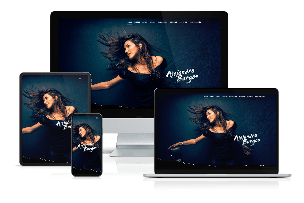 Diseño web responsive para la cantante Alejandra Burgos