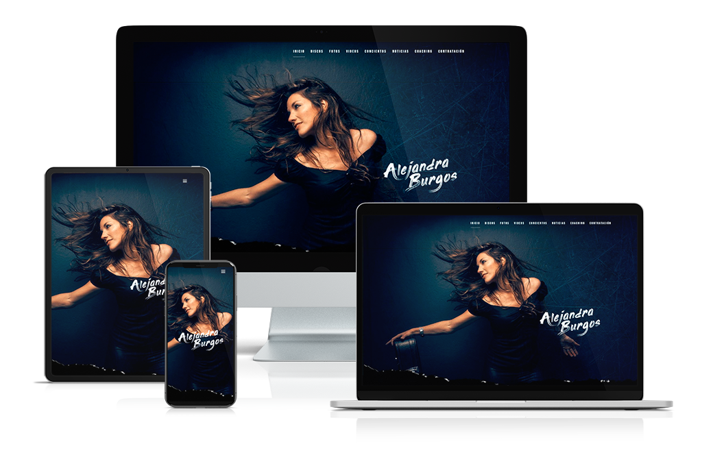 Diseño web responsive para la cantante Alejandra Burgos
